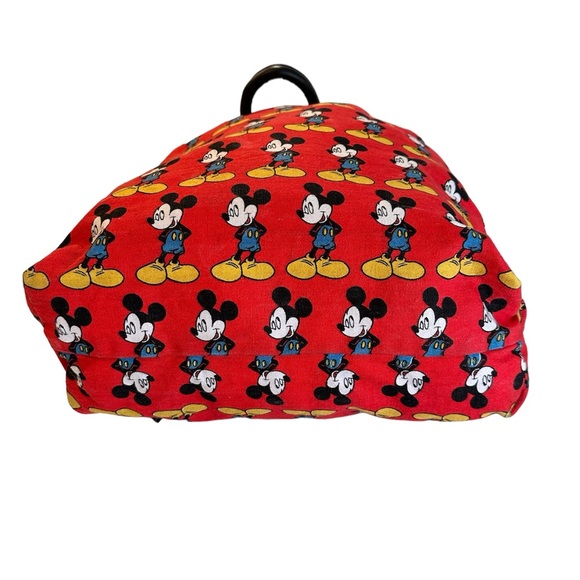 Vintage 90s Mickey Unlimited Disney Red Black Tote Drawstring Bag Purse - Picture 4 of 4